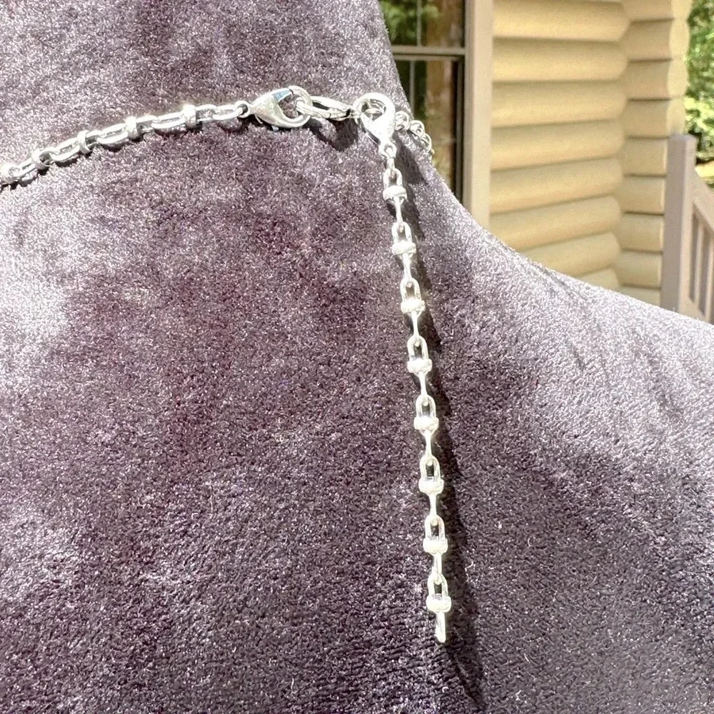 Multiple Looks 3 Strand Orange & Silver Long Statement Necklace Premier Designs - Picture 4 of 16
